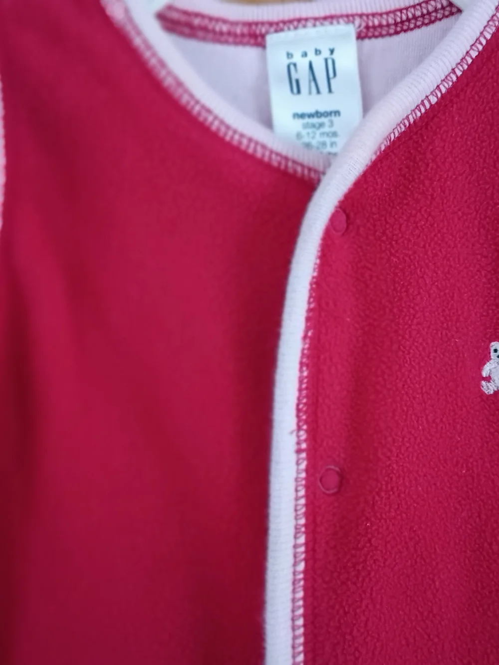 GAP Fuchsia Sleeveless Baby One-Piece with White Trim